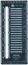 Unitrade Metal Perforation Gauge with metric and inch ruler for Stamps