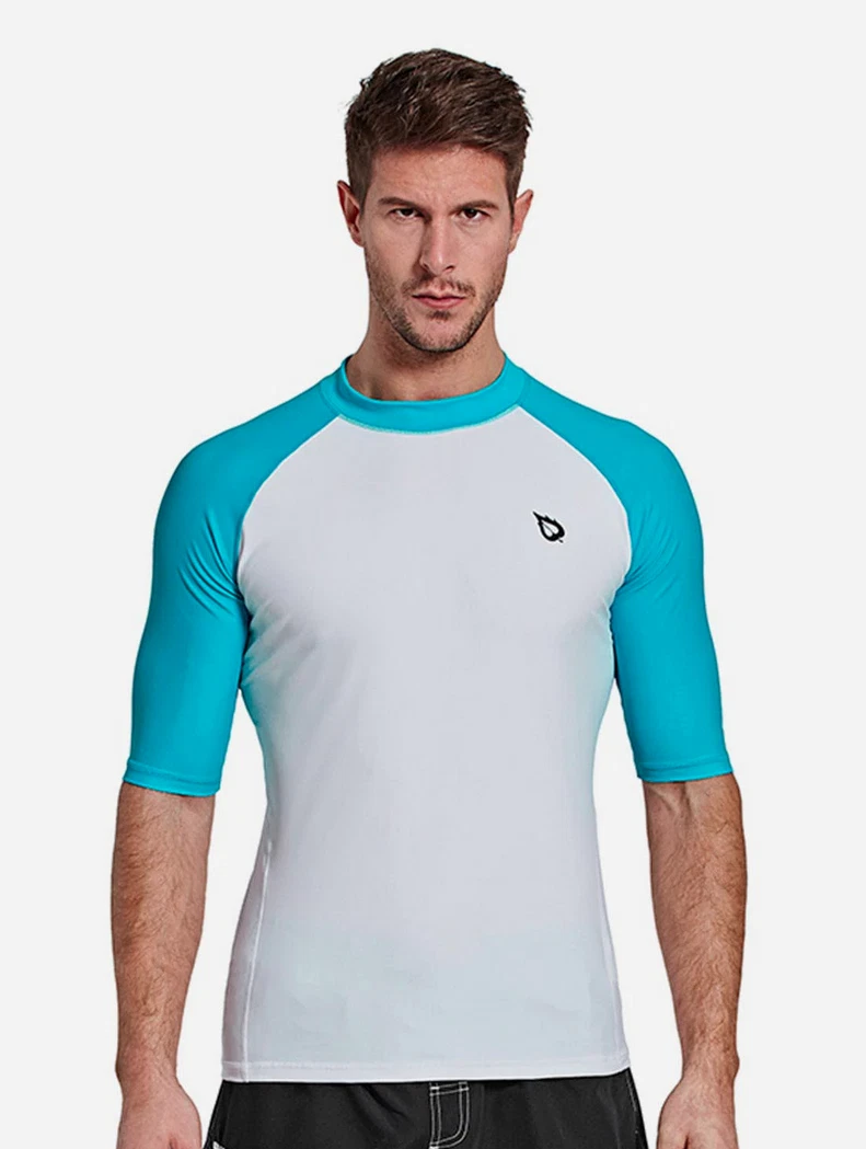 BALEAF Men's Flyleaf S/S Rashguard Swim Shirt UPF 50+ Sun Protection Rash Guard