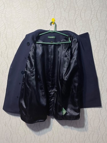 Polo Ralph Lauren cappotto vintage donna blu scuro doppio lana taglia M - Foto 9 di 13