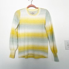 LOFT Yellow and Green Pullover Sweater Size XS