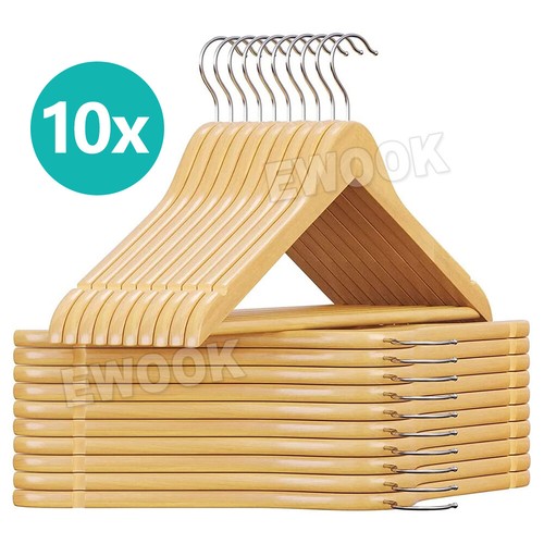 10-120pcs Wooden Clothes Hangers Coat Pants Suits Coat Hangers Rack Wardrobe - Picture 11 of 20