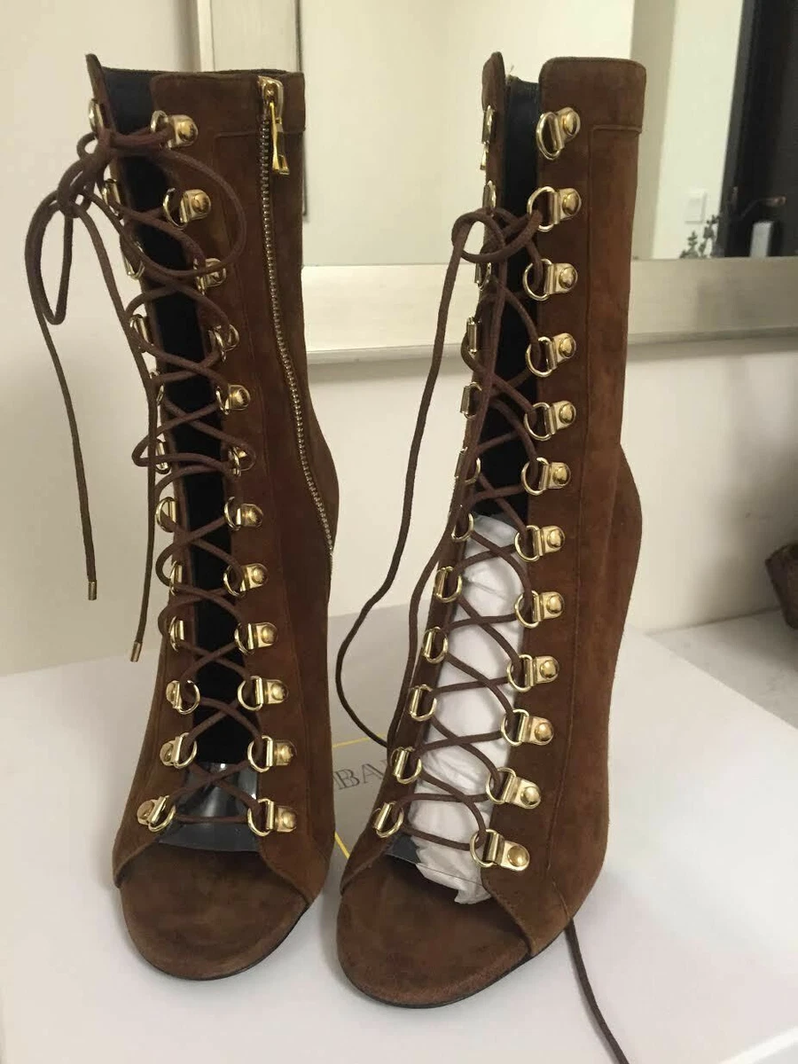 Balmain Bottine Femme En Cuir Boots UK 4 Eur 37 US 7 eBay