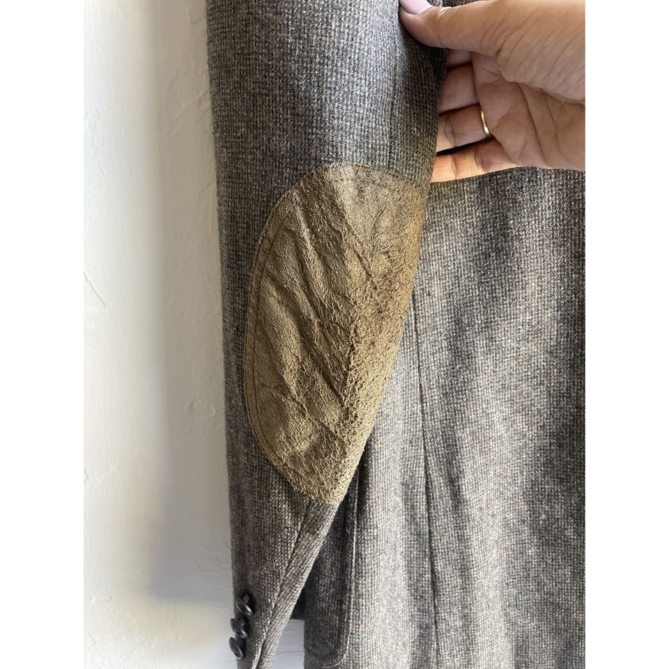 Vintage Pendleton Blazer Sport Jacket Wool Brown Leather Elbow Patches