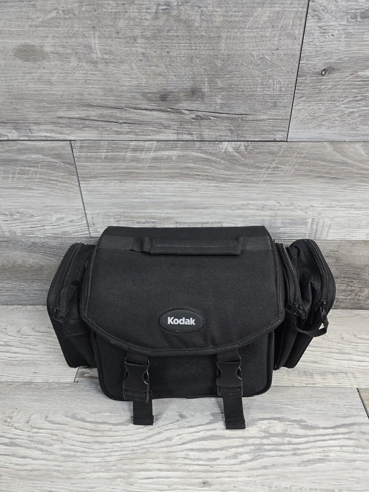 Kodak Nylon Black Camera Carry Shoulder Bag Compartments Zipper Pouch 8x12x7 - Image 2 of 4