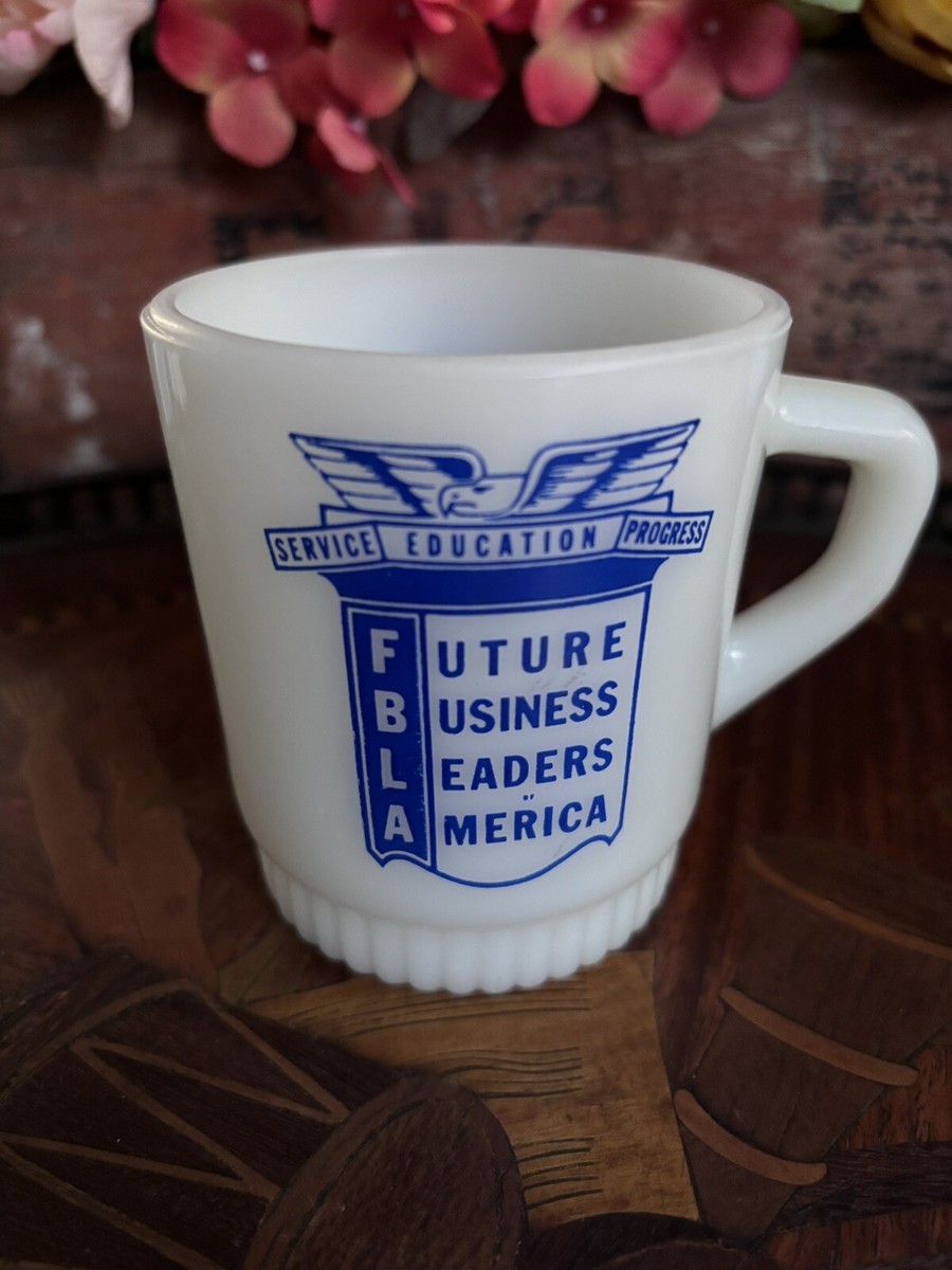 VINTAGE ANCHOR HOCKING FIRE KING MILK GLASS COFFEE MUG 8 OZ FBLA 