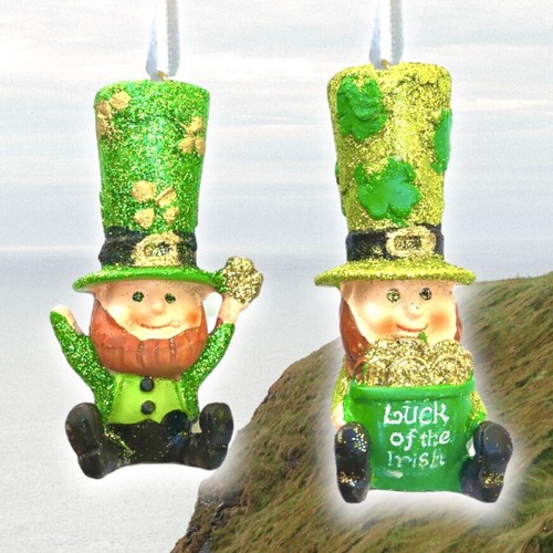 Adornos de duende del día de San Patricio Irlanda irlandesa trébol de la suerte beber cerveza - Imagen 2 de 7