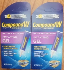 Compound W Maximum Strength Fast Acting Gel Wart Remover, 0.25 Oz. Ea (Pack of 2