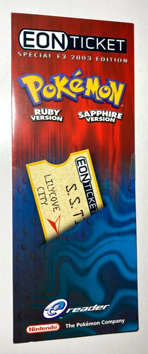 Pokemon Ruby Sapphire Eon Ticket E Reader Card E3 2003 Edition 