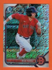 2022 BOWMAN CHROME PROSPECT NICK YORKE SHIMMER REFRACTOR #BCP192 RED SOX