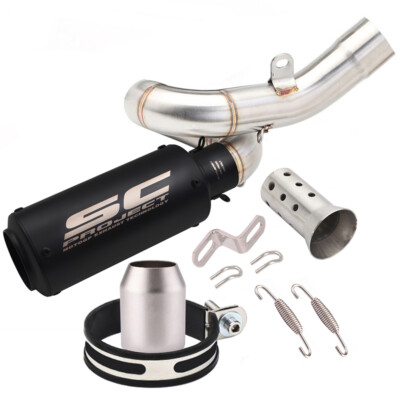For Kawasaki Ninja ZX6R ZX636 2009-2024 Exhaust Mid Link Pipe Muffler Tips Kit