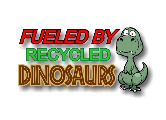 Fossil Fuel Humor Vinyl Decal 'Powered By Recycled Dinosaurs' Vinyl Decal – Choose Your Size & Color For Car, Laptop, Window Dinosaurs Nurse Décor Decals, Stickers & Vinyl Art - Foto 2