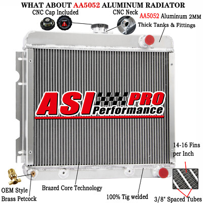 4-Row Aluminum Radiator Fit 1967-1973 Plymouth Valiant Duster Dodge Dart Polara