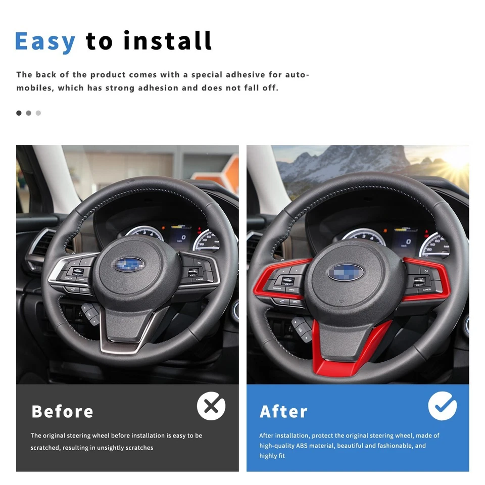 Capa de acabamento de volante Auovo para Subaru Crosstrek Forester Impreza XV Ascent - Imagem 2 de 4