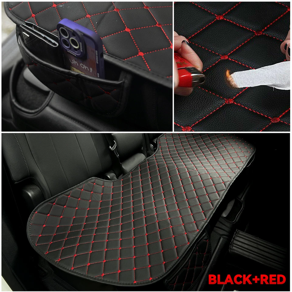 PU Leather Car Rear Back Seat Cover Universal Pad Mat Chair Protector Cushion US - Изображение 4 из 4