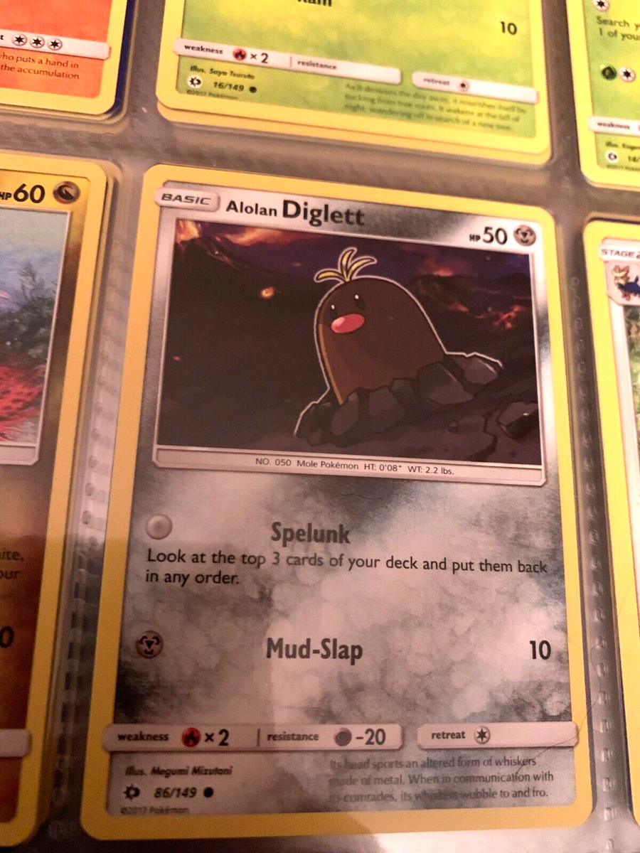 alolan diglett pokemon card value - Sun & Moon - Base Set - Metal Spelunk Look at the top 3 cards of your deck and put them back in any order Alolan Diglett (Mega Rising #311/331,