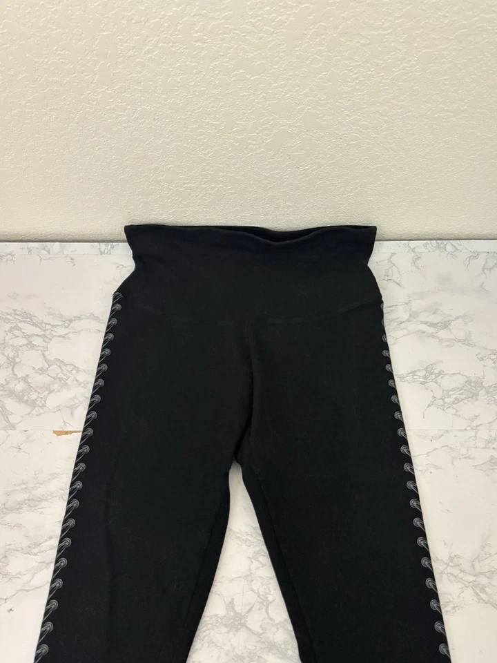 YUMMIE TUMMIE by Heather Thomson XL Cotton Blend Skinny Leggings Pants Black U1 - Image 2 of 4