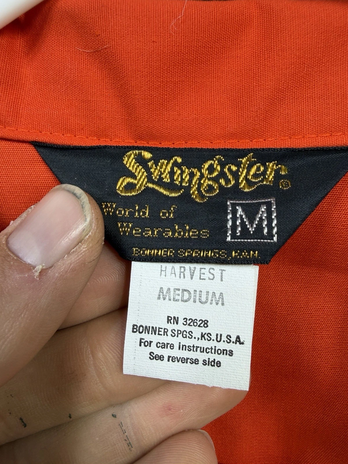 Vintage Swingster USA Made Golden Harvest Farming Jacket Men Medium Orange Ag - product detail image 2