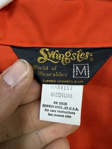 Vintage Swingster USA Made Golden Harvest Farming Jacket Men Medium Orange Ag image 2