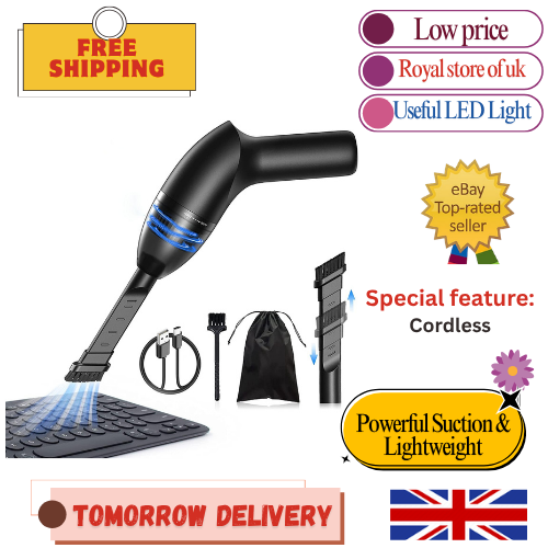 Keyboard Cleaner Mini Vacuum for Desk, Handheld Cordless Computer Vacuum Rechar