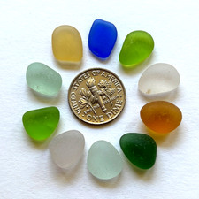 Surf Tumbled Sea Glass   Jewelry Quality   10 Pieces Naturally Recycled