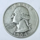 1954 S Washington Quarter 25C 90% Silver Circulated Coin #6108