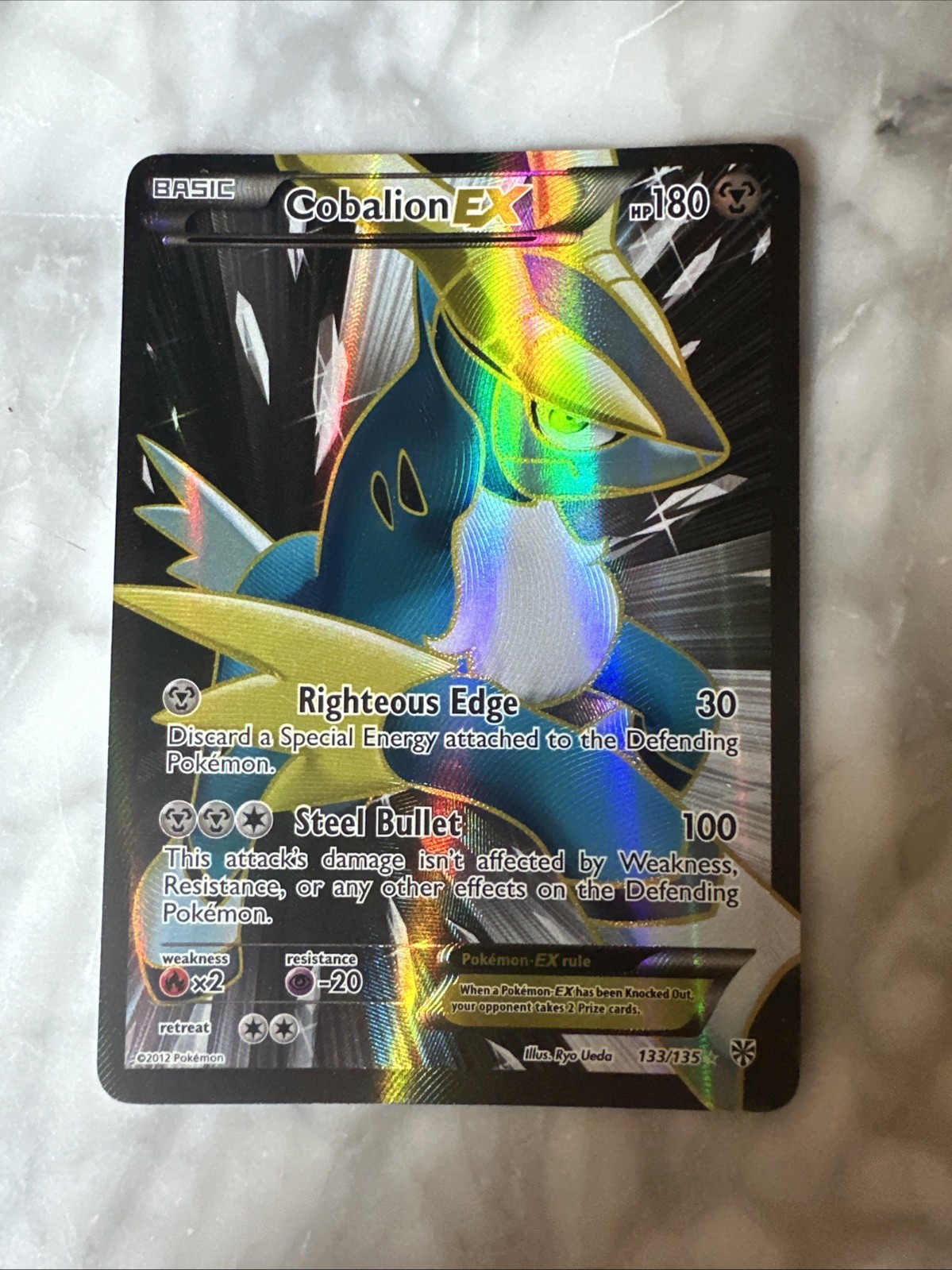 Pokémon TCG Cobalion-EX Black and White Plasma Storm Card 93/135 NM-LP Condition