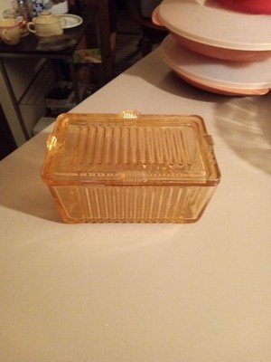 Vintage Pink Depression Glass 6  Refrigerator Keeper With Lid 