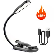 Rechargeable Book Light Mini LED Reading Light Flexible Easy Clip Lamp Portable
