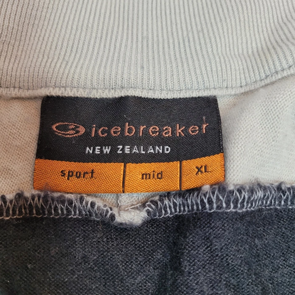 Icebreaker Sport 320 Sweater Mens XL Merino Wool 1/4 Zip Pullover Hiking Gray - Image 4 of 4