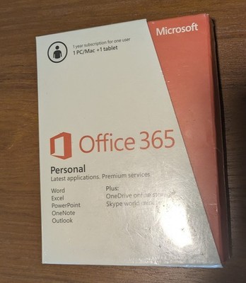 Microsoft Office 365 Personal 1 Year Subscription For Windows & Mac 1 PC/Mac +