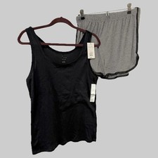 Black And Gray Pajama Set, Tank And Shorts, Sz XL New