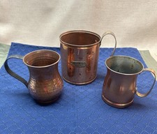 Lot of Rustic Copper Drinkware, Two Mugs, and...