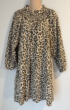 J.CREW Leopard Print Smocked Neckline Shift Dress size Small