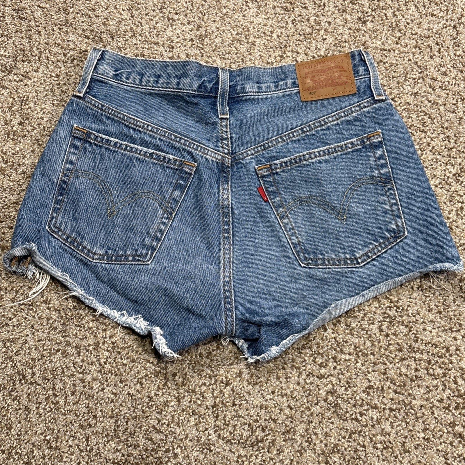 Levi's Jean Shorts Women's 501 Denim 27 Blue Cutoff Button Fly Short Distressed - View 12