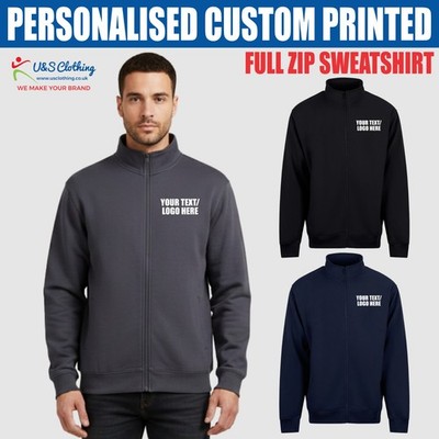 Individuell bedrucktes RTX Pro Sweatshirt personalisierter Text durchgehender Reißverschluss Arbeitskleidung Oberteil
