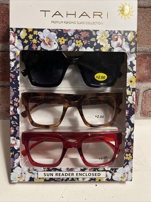 TAHARI Premium Reading Glass Collection READING GLASSES 3 PR  Set +2.00