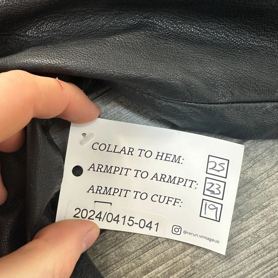 Wrangler Leather Biker Jacket Motorcycle Full Zip Retro Y2K Black Womens XL - Image 2 of 4