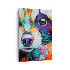 Quadro su Tela 70x100cm Procione Colorato Olio Stampe Immagini Quadri Murale
