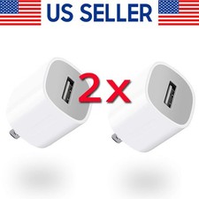 White 1A USB Power Adapter AC Home Wall Charger US Plug FOR iPhone 5 6 7 8 LOT
