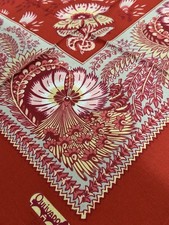 French Oulivado Canyon Red Aqua Blue Pink Floral Square Tablecloth 54 X 54