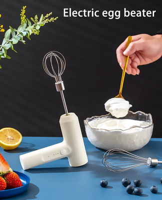 Electric Hand Mixer Milk Frother Egg Beater -3 Speeds, Portable, Stainless Steel