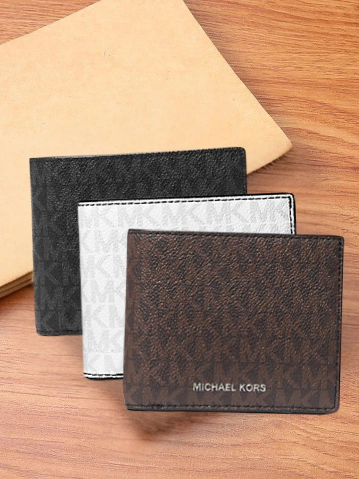 Michael Kors Cooper Men MK Logo Print Billfold Credit Card Wallet with Passcase - Image 2 of 4