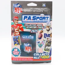 P A Sport NFL Collectible Sport Stamps Collection Book Starter Pack w/ 18 Stamps
