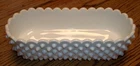 VTG Fenton Oval White Milk Glass Hobnail Planter Dish Scalloped Edge