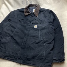 Vtg Carhartt Arctic Jacket XL Black Quilted Work Chore Coat
