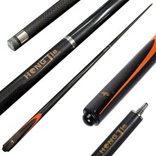 Carbon Fiber Pool Cue 9.5mm Low Deflection Billiard Cue 1/2 Joint w/Leather Case