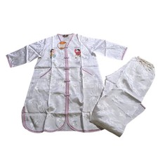 VTG Traditional Chinese Tang Suit Jacket Pant Set Silk Child SZ 10 Embroidered