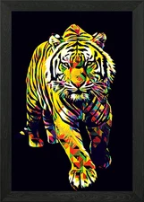 Tiger pop art Framed Wall Art Poster Canvas Print Picture