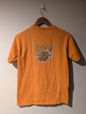 Vintage Y2K Diggin for God's Truth Dino Detective Orange Small T-Shirt