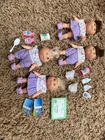 Vintage 1995 Cabbage Patch Kids Mini Dolls 4" Bedtime Twins Lot 10cm Vinyl Body
